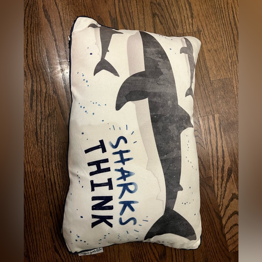 Think shark pillow by mermaid pillow company12x20